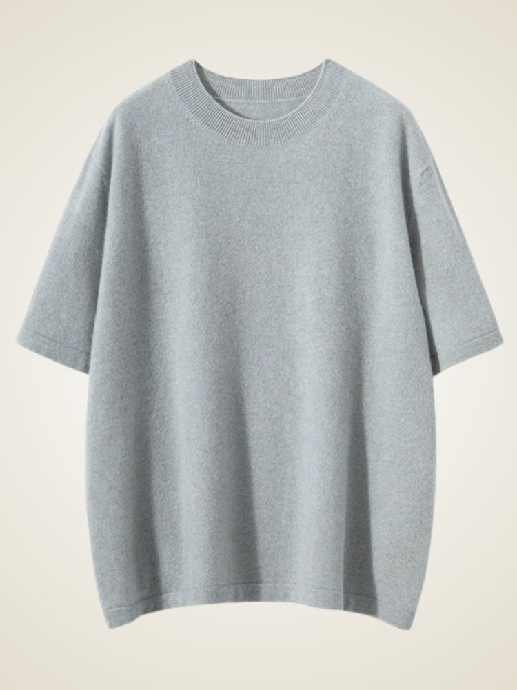 LanlyCashmere Super Fine Cashmere T-Shirt – Lightweight Crewneck Knit Top
