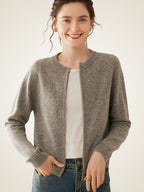 LanlyCashmere Wool Cashmere Zip Cardigan – Thick Raglan Sleeve Knit Sweater