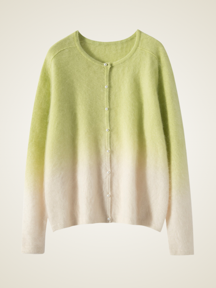 LanlyCashmere Ombre Cashmere Cardigan – Lightweight Button Knit Sweater