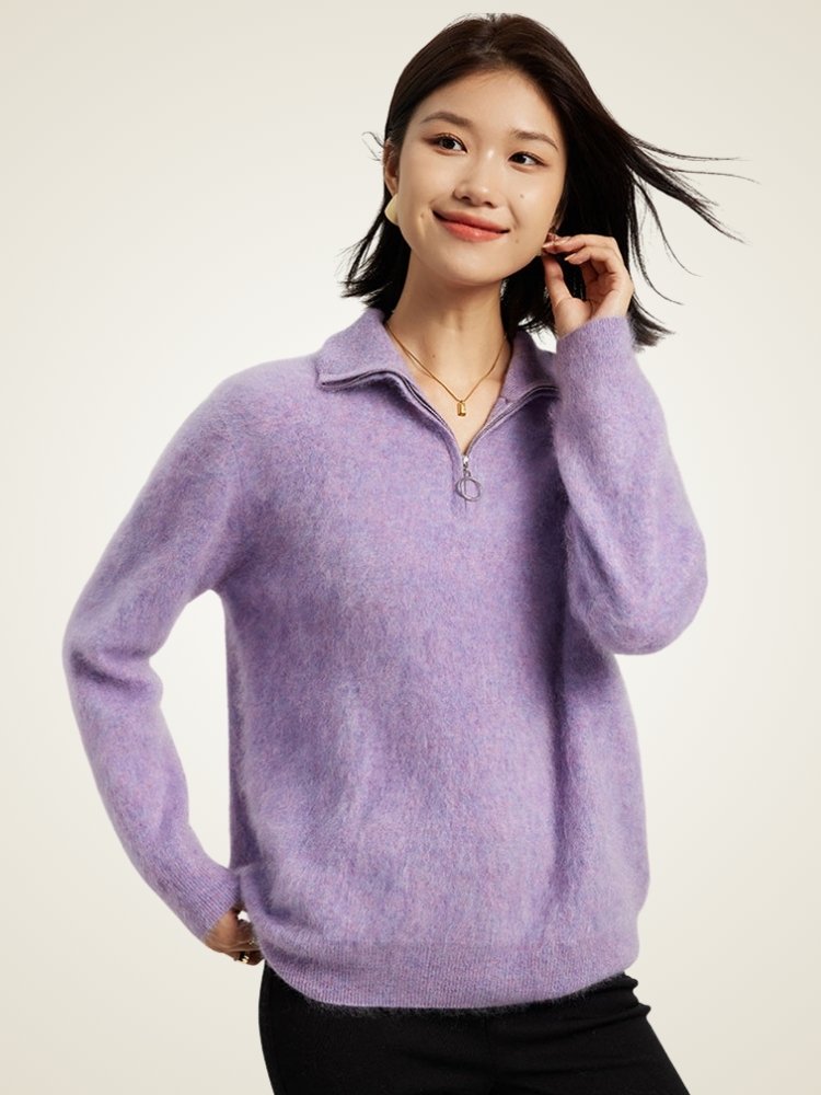 Haralyn - Half Zip Brushed Cashmere Sweater