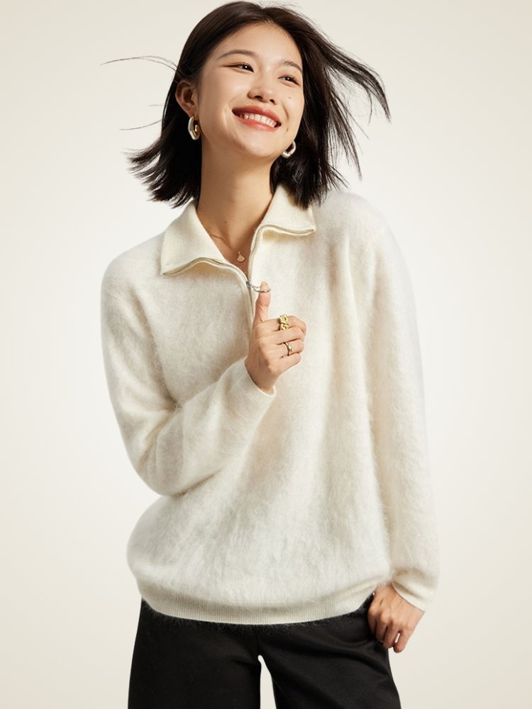 Haralyn - Half Zip Brushed Cashmere Sweater