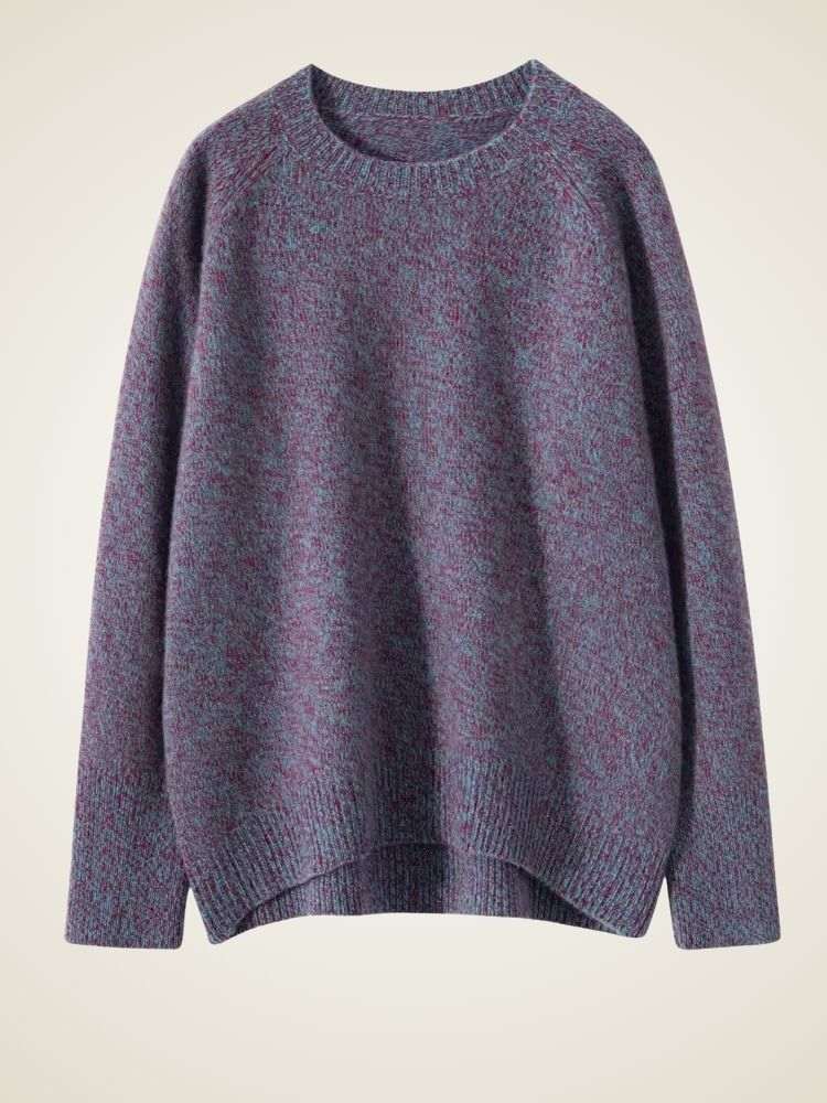 Lanlycashmere Women Crew Neck Cashmere Sweater 