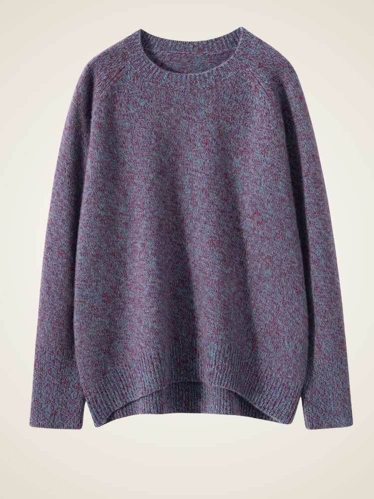 Lanlycashmere Women Crew Neck Cashmere Sweater 