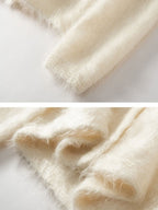 LanlyCashmere Women’s Brushed Cashmere Cardigan – Soft Fuzzy Button Knit Sweater