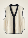 LanlyCashmere Women's Brushed Cashmere Vest Button Front Knit
