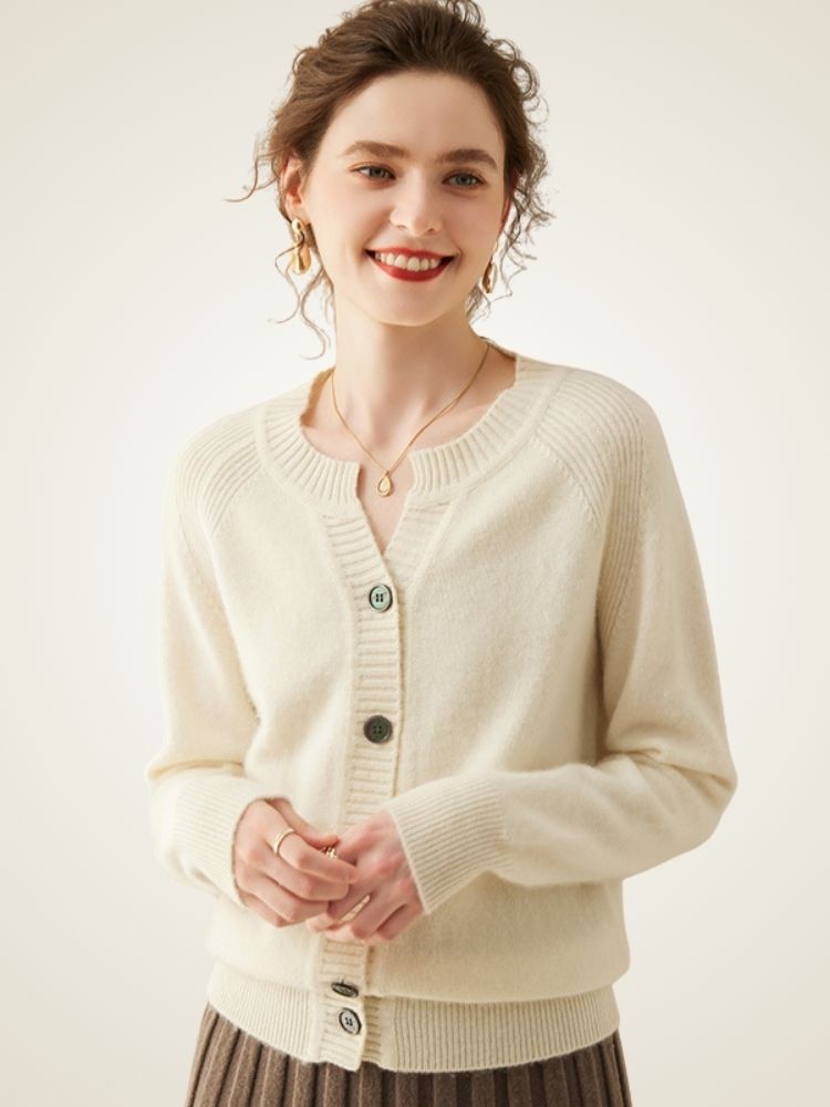 LanlyCashmere Women’s Cashmere Cardigan – Soft Knit Button Front Sweater