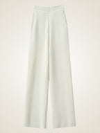 LanlyCashmere Women’s Cashmere Straight Leg Pants – High Waisted Knit Trousers