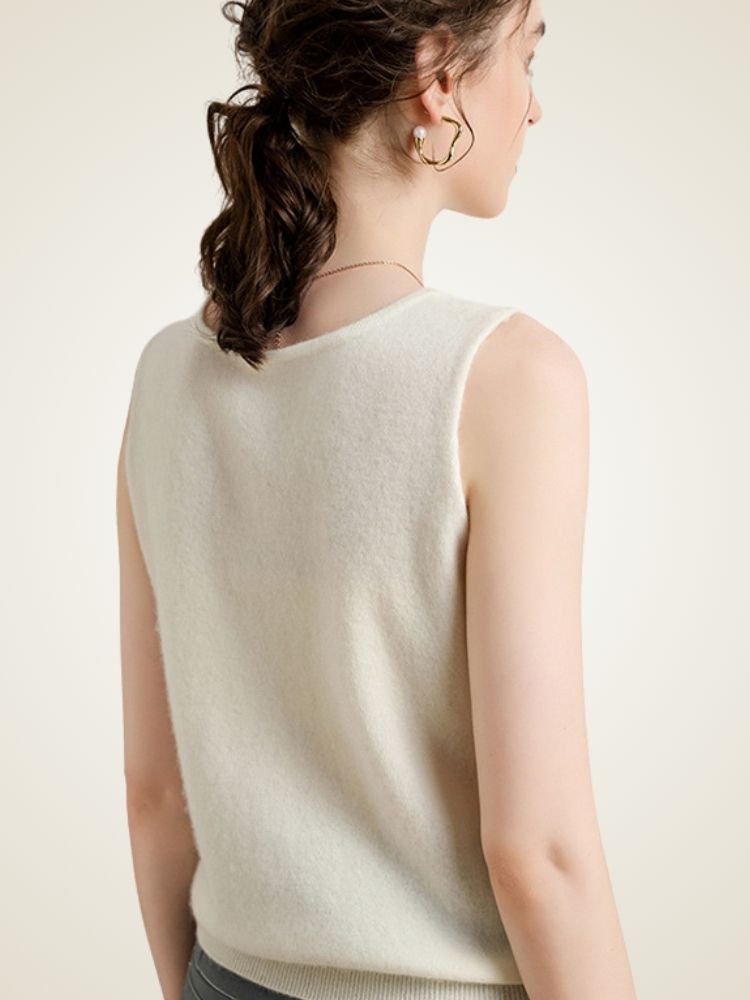 LanlyCashmere Women’s Cashmere Tank Top – Lightweight Sleeveless Knit