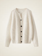 LanlyCashmere Women’s Fluffy Cashmere Cardigan – Cozy Soft Button Knit Sweater