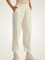 Lanlycashmere Women’s Cashmere Jogger Pants – Elastic Waist Cozy Knit Sweatpants