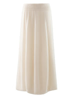 LANLY - Women's Cashmere Maxi Skirt Silk Cashmere Blend High Waisted A-Line Flare Skirt