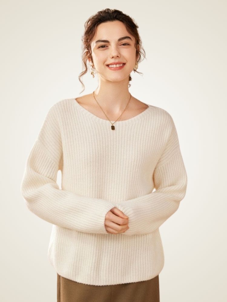 Elowith – Kaschmirpullover mit Rippenmuster
