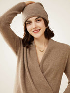 LanlyCashmere Women's Wrap Cashmere Sweater – Soft V Neck Lightweight Knit Pullover