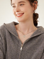 Lorynna - Sweat à capuche zippé en cachemire