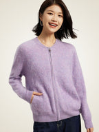 LanlyCashmere Women’s Zip-Up Cashmere Cardigan – Fluffy Soft Knit Jacket