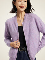 LanlyCashmere Women’s Zip-Up Cashmere Cardigan – Fluffy Soft Knit Jacket