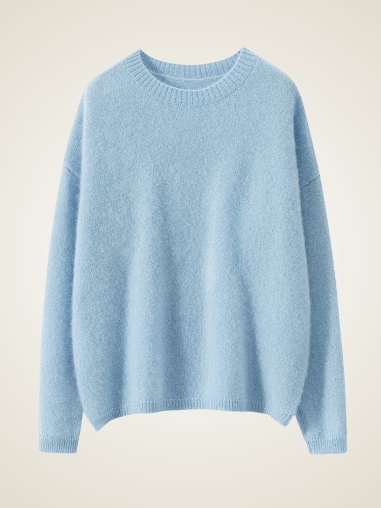 LanlyCashmere Women’s Classic Crew Neck Cashmere Sweater – Soft Knit Pullover