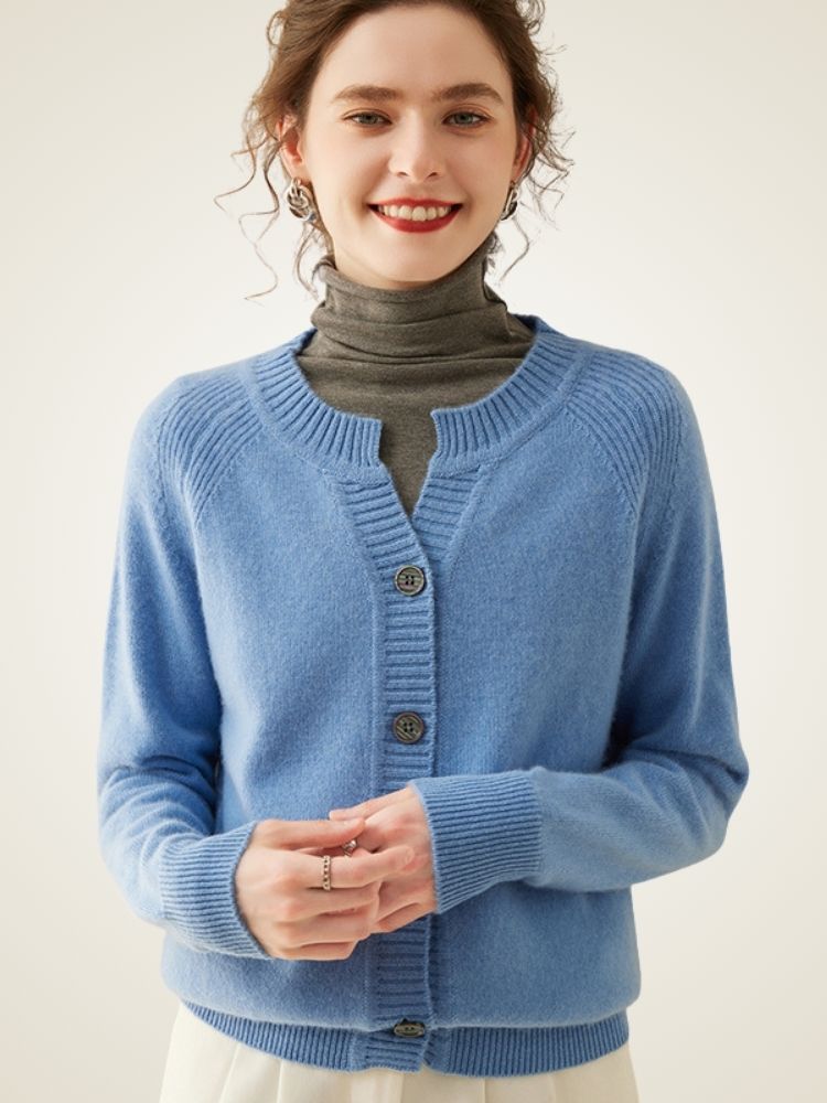 LanlyCashmere Women’s Cashmere Cardigan – Soft Knit Button Front Sweater