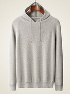 LanlyCashmere Men's Luxury 100% Pure Cashmere Knitted Hoodie