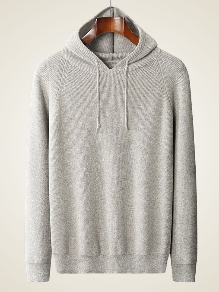 LanlyCashmere Men's Luxury 100% Pure Cashmere Knitted Hoodie