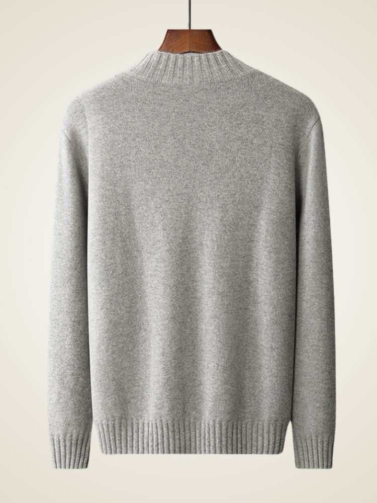 LanlyCashmere Premium Pure Mongolian Cashmere Mock Neck Sweater for Men
