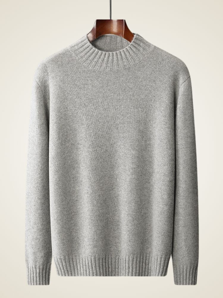 LanlyCashmere Premium Pure Mongolian Cashmere Mock Neck Sweater for Men