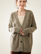 LanlyCashmere Oversized Cashmere Cardigan – Soft Knit Button Front Sweater