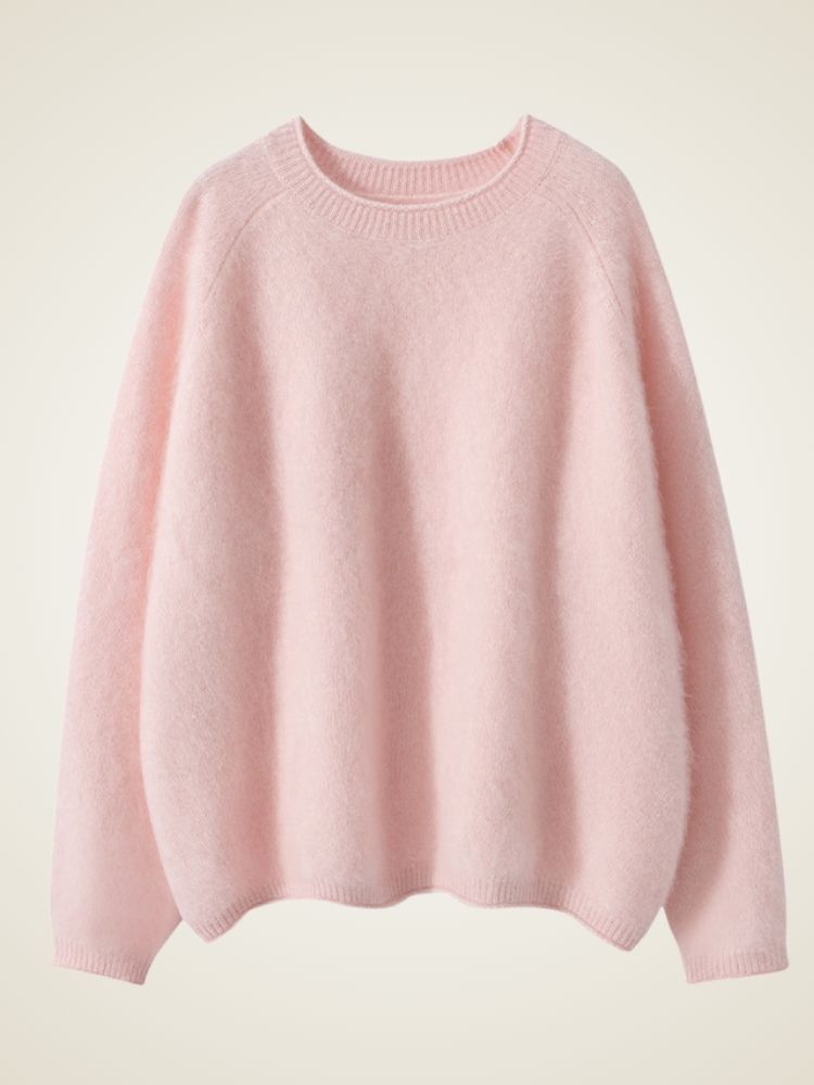LanlyCashmere Brushed Cashmere Oversized Sweater – Relaxed Soft Knit