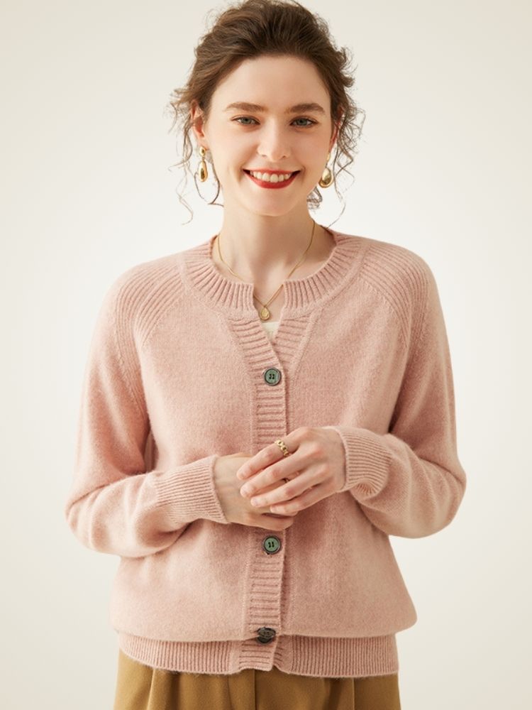 LanlyCashmere Women’s Cashmere Cardigan – Soft Knit Button Front Sweater