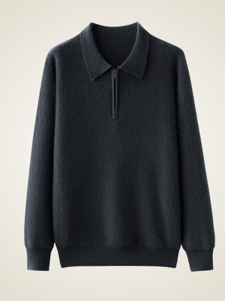 Cedric - Langärmeliger Kaschmir-Polopullover