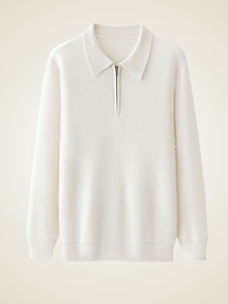 Cedric - Langärmeliger Kaschmir-Polopullover