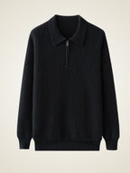 Cedric - Langärmeliger Kaschmir-Polopullover