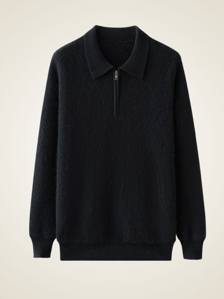 Cedric - Langärmeliger Kaschmir-Polopullover