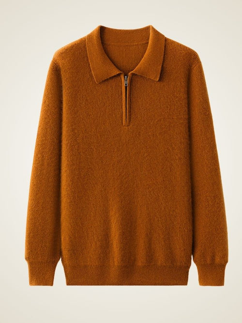 Cedric - Langärmeliger Kaschmir-Polopullover