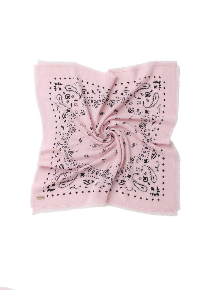 LANLY Paisley Cashmere Square Scarf Wholesale | Custom Printed Cashmere Bandana Low MOQ & Digital Printed Pure Cashmere Square Scarves Factory Bulk