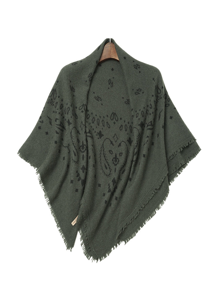 LANLY Paisley Cashmere Square Scarf Wholesale | Custom Printed Cashmere Bandana Low MOQ & Digital Printed Pure Cashmere Square Scarves Factory Bulk