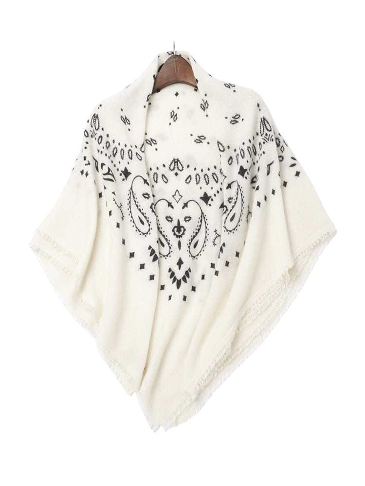 LANLY Paisley Cashmere Square Scarf Wholesale | Custom Printed Cashmere Bandana Low MOQ & Digital Printed Pure Cashmere Square Scarves Factory Bulk