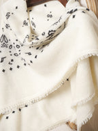 LANLY Paisley Cashmere Square Scarf Wholesale | Custom Printed Cashmere Bandana Low MOQ & Digital Printed Pure Cashmere Square Scarves Factory Bulk