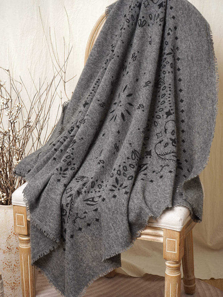 LANLY Paisley Cashmere Square Scarf Wholesale | Custom Printed Cashmere Bandana Low MOQ & Digital Printed Pure Cashmere Square Scarves Factory Bulk