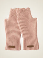 LanlyCashmere Cashmere Fingerless Gloves – Ribbed Knit Arm Warmers