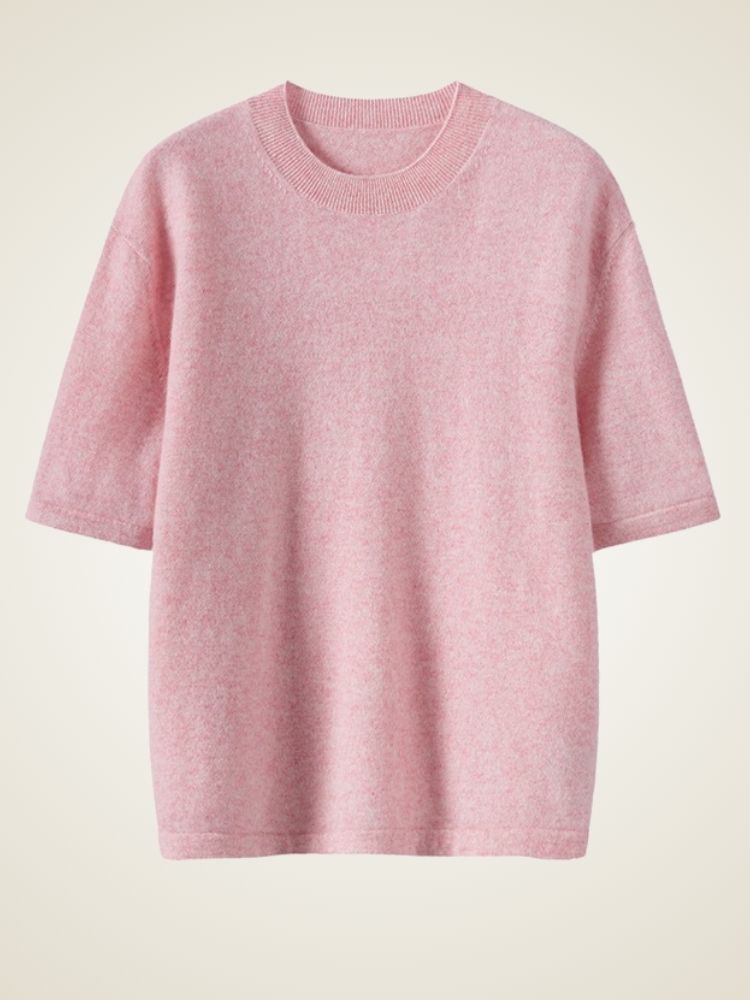 LanlyCashmere Super Fine Cashmere T-Shirt – Lightweight Crewneck Knit Top