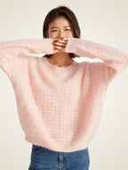 LanlyCashmere Women’s Hollow Knit Cashmere Sweater – Relaxed Fit Openwork Pullover