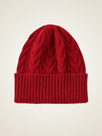 LanlyCashmere Cable Knit Cashmere Beanie – Soft Warm Winter Hat for Women
