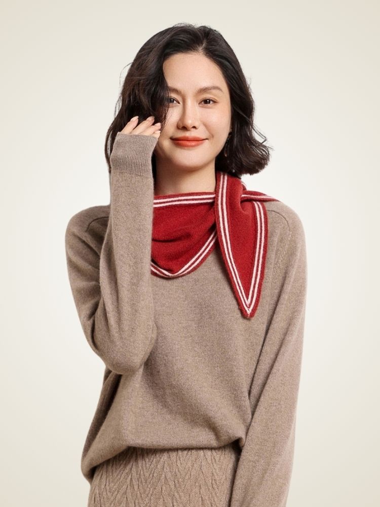 LanlyCashmere Cashmere Triangle Scarf – Soft Lightweight Knit Neck Wrap