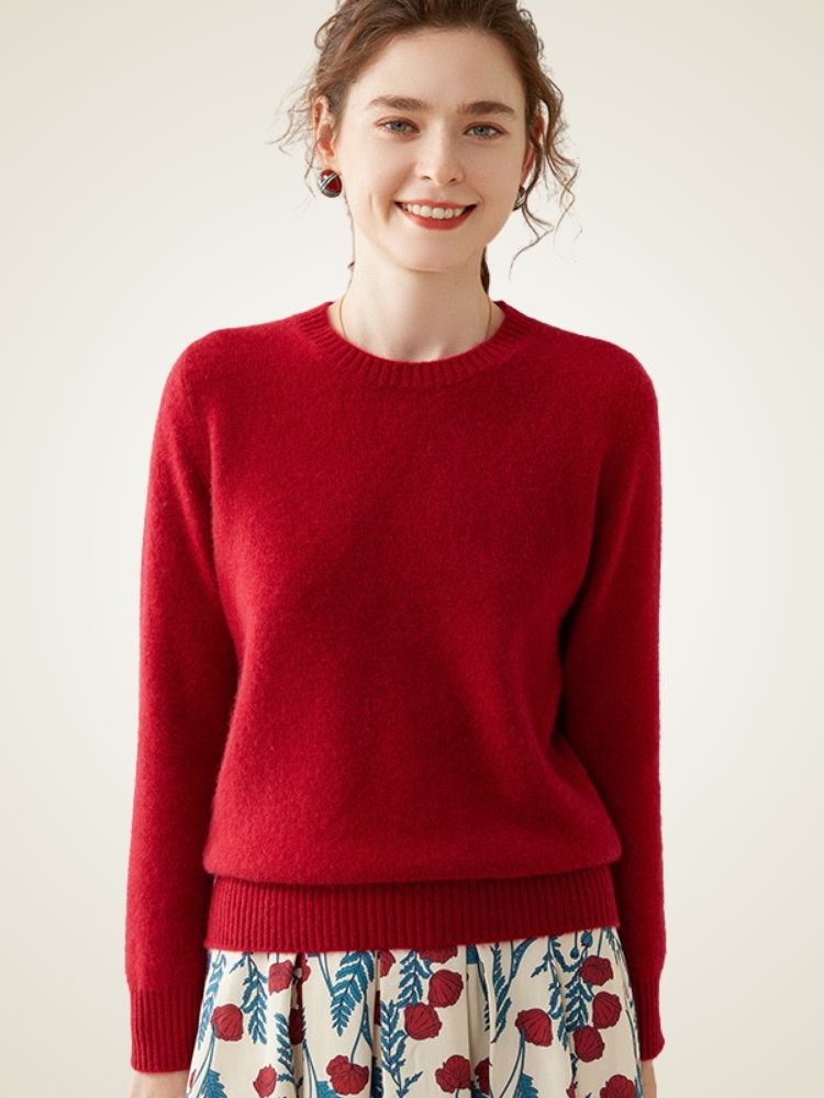LanlyCashmere Classic Cashmere Sweater – Soft Crewneck Everyday Knit