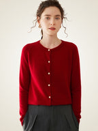 LanlyCashmere Classic Round Neck Premium Mongolia Cashmere Cardigan