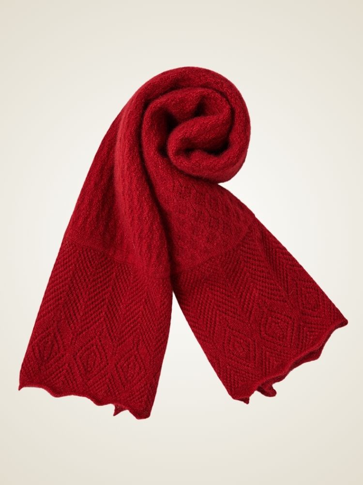LanlyCashmere Perforated Cashmere Scarf – Lightweight Knit Neck Warmer
