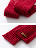 LanlyCashmere Women’s Cashmere Knit Gloves – Soft Warm Long Winter Gloves