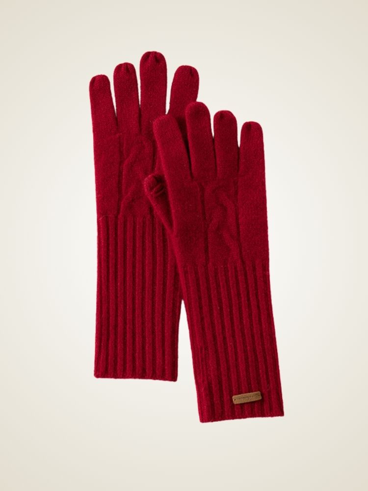 LanlyCashmere Women’s Cashmere Knit Gloves – Soft Warm Long Winter Gloves