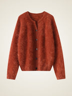 LanlyCashmere Women’s Fluffy Cashmere Cardigan – Cozy Soft Button Knit Sweater